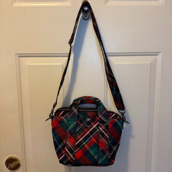 LUG small crossbody tote with handles Tartan plaid mini Dory - Picture 2 of 8